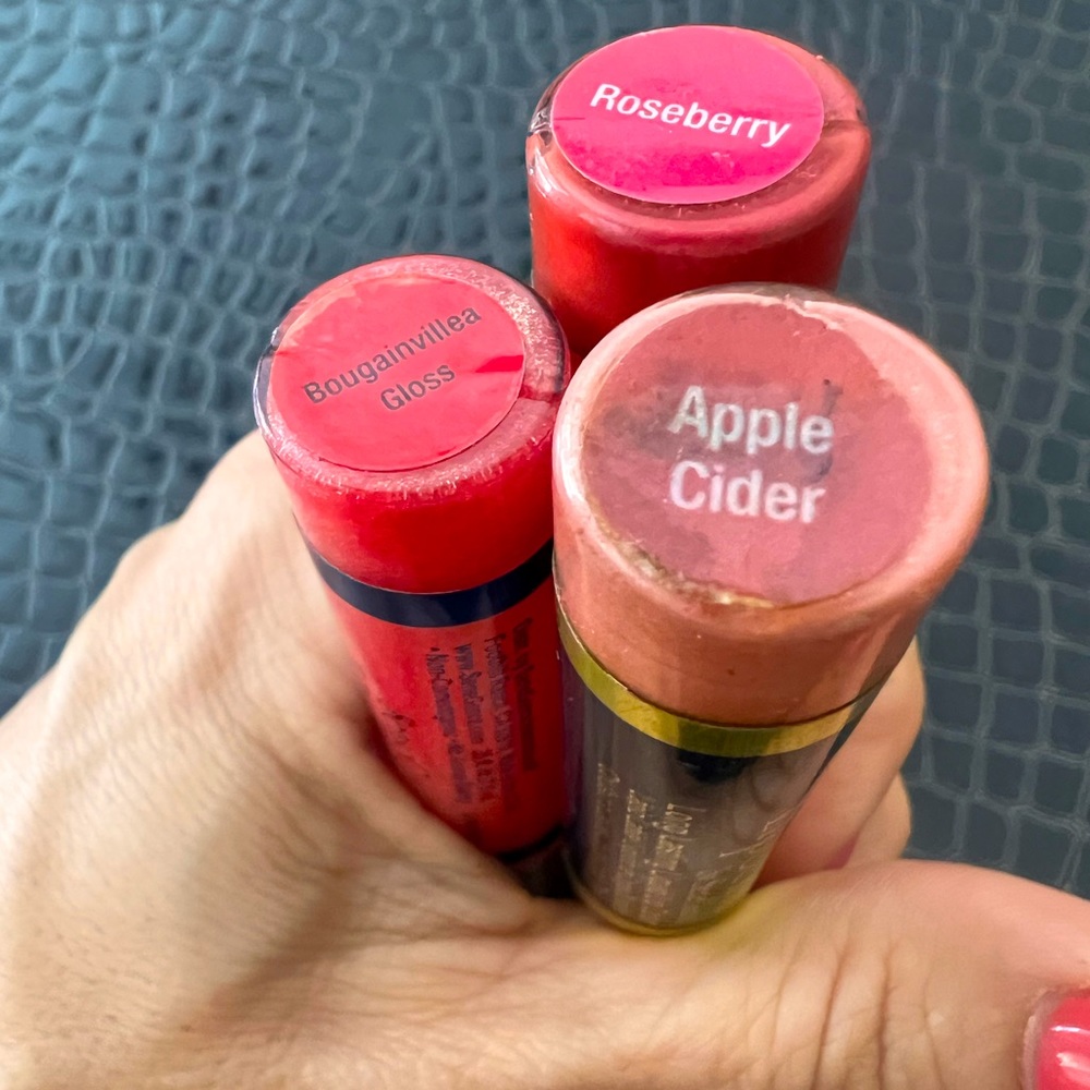 3 PACK- LipSence💋- opened but full. Apple Cider-Roseberry-Bougainvillea (Gloss)